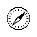 Safari icon in the Classic Mac 1-Bit Mac icon theme