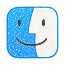 Finder icon in the Crayon Sketch Mac icon theme