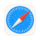 Safari icon in the Crayon Sketch Mac icon theme