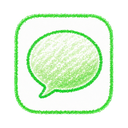 Messages icon in the Crayon Sketch Mac icon theme