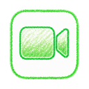 FaceTime icon in the Crayon Sketch Mac icon theme