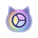 System Settings icon in the Holographic Cat Gel Mac icon theme