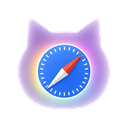 Safari icon in the Holographic Cat Gel Mac icon theme