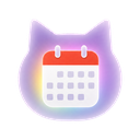 Calendar icon in the Holographic Cat Gel Mac icon theme