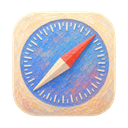 Safari icon in the Monet Bloom Mac icon theme