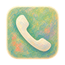Phone icon in the Monet Bloom Mac icon theme