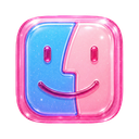 Finder icon in the Pink Y2K Gel Mac icon theme