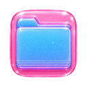 Folder icon in the Pink Y2K Gel Mac icon theme
