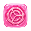 System Settings icon in the Pink Y2K Gel Mac icon theme