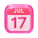 Calendar icon in the Pink Y2K Gel Mac icon theme