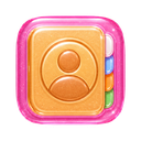 Contacts icon in the Pink Y2K Gel Mac icon theme
