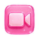 FaceTime icon in the Pink Y2K Gel Mac icon theme