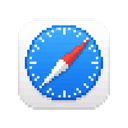 Safari icon in the Pixel Mac icon theme