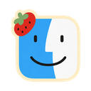 Finder icon in the Strawberry Solid Mac icon theme