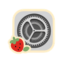 System Settings icon in the Strawberry Solid Mac icon theme