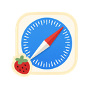 Safari icon in the Strawberry Solid Mac icon theme