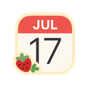 Calendar icon in the Strawberry Solid Mac icon theme