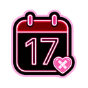 Calendar icon in the Yami Kawaii Neon Mac icon theme